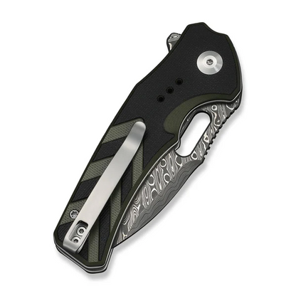 CIVIVI Knives™ Vexron Button Lock C24066-DS1 Black & Green G10 Damascus Steel Pocket Knife