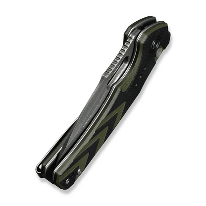 CIVIVI Knives™ Vexron Button Lock C24066-DS1 Black & Green G10 Damascus Steel Pocket Knife