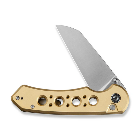CIVIVI Knives™ Pragma Prime Button Lock C24067-3 Champagne Anodized Aluminum 14C28N Stainless Steel Pocket Knife