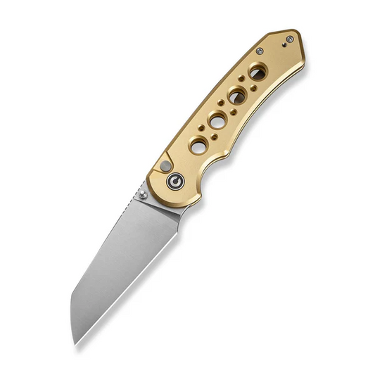 CIVIVI Knives™ Pragma Prime Button Lock C24067-3 Champagne Anodized Aluminum 14C28N Stainless Steel Pocket Knife