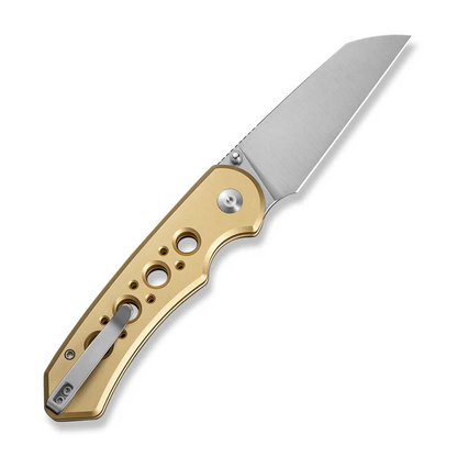 CIVIVI Knives™ Pragma Prime Button Lock C24067-3 Champagne Anodized Aluminum 14C28N Stainless Steel Pocket Knife