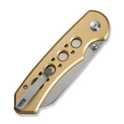 CIVIVI Knives™ Pragma Prime Button Lock C24067-3 Champagne Anodized Aluminum 14C28N Stainless Steel Pocket Knife