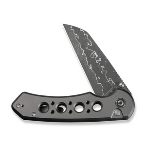 CIVIVI Knives™ Pragma Prime Button Lock C24067-DS1 Gray Anodized Aluminum Damascus Steel Pocket Knife