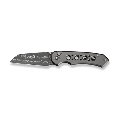 CIVIVI Knives™ Pragma Prime Button Lock C24067-DS1 Gray Anodized Aluminum Damascus Steel Pocket Knife