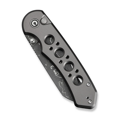 CIVIVI Knives™ Pragma Prime Button Lock C24067-DS1 Gray Anodized Aluminum Damascus Steel Pocket Knife