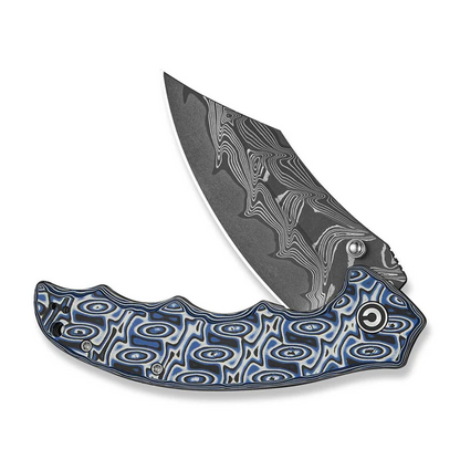 CIVIVI Knives™ Pentad Liner Lock C24068-DS1 Blue & White Vortex Micarta Damascus Steel Pocket Knife