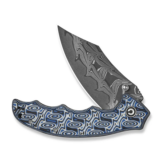 CIVIVI Knives™ Pentad Liner Lock C24068-DS1 Blue & White Vortex Micarta Damascus Steel Pocket Knife
