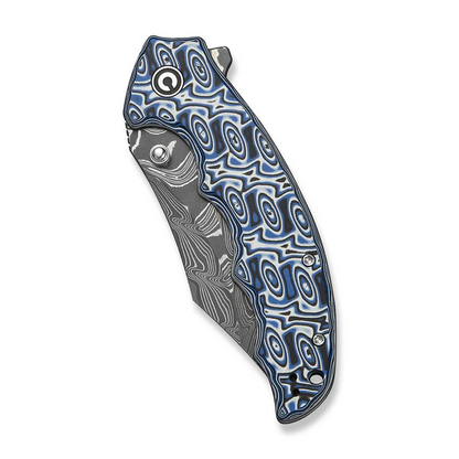 CIVIVI Knives™ Pentad Liner Lock C24068-DS1 Blue & White Vortex Micarta Damascus Steel Pocket Knife