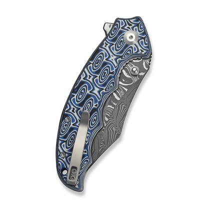 CIVIVI Knives™ Pentad Liner Lock C24068-DS1 Blue & White Vortex Micarta Damascus Steel Pocket Knife