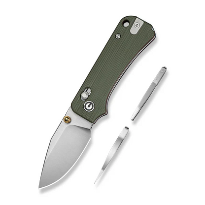 CIVIVI Knives™ Baby Banter 2 TG Crossbar Lock C24074-1 Green & Red G10 14C28N Stainless Steel Pocket Knife