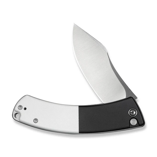 CIVIVI Knives™ Outlaw Muk Button Lock C24079-4 White G10 and Black G10 14C28N Stainless Steel Pocket Knife