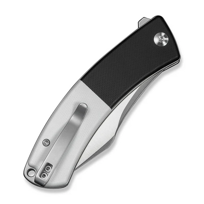 CIVIVI Knives™ Outlaw Muk Button Lock C24079-4 White G10 and Black G10 14C28N Stainless Steel Pocket Knife