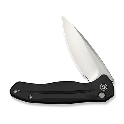 CIVIVI Knives™ Kitefin Button Lock C24091-1 Black Anodized Aluminum 14C28N Stainless Steel Pocket Knife