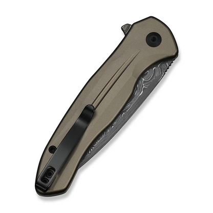CIVIVI Knives™ Kitefin Button Lock C24091-DS1 Brownish Gray Anodized Aluminum Damascus Steel Pocket Knife