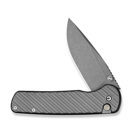 CIVIVI Knives™ Iron Tide Button Lock C25011-3 Gray Anodized Aluminum 14C28N Stainless Steel Pocket Knife