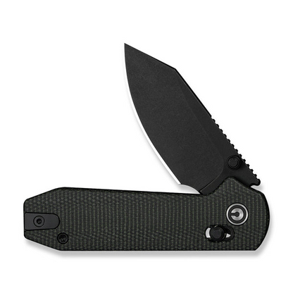 CIVIVI Knives™ Lil Yonder Crossbar Lock C25025B-2 Dark Green Canvas Micarta 14C28N Stainless Steel Pocket Knife