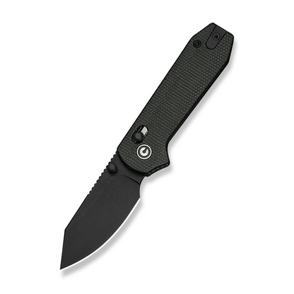 CIVIVI Knives™ Lil Yonder Crossbar Lock C25025B-2 Dark Green Canvas Micarta 14C28N Stainless Steel Pocket Knife