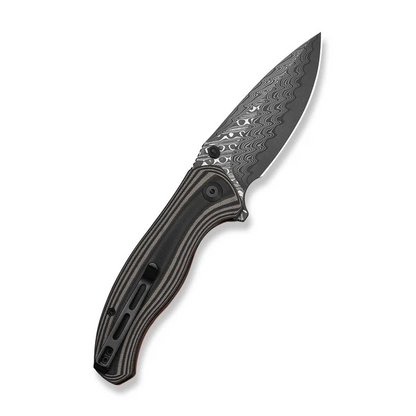 CIVIVI Knives™ Vyrent Liner Lock C25037B-DS1 Black, Tan & Orange G10 Damascus Steel Pocket Knife