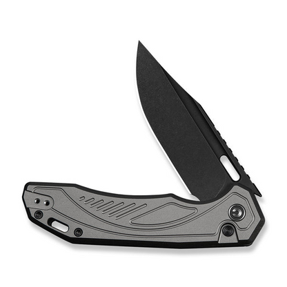 CIVIVI Knives™ Zelthara Button Lock C25076-2 Gray Anodized Aluminum 14C28N Stainless Steel Pocket Knife