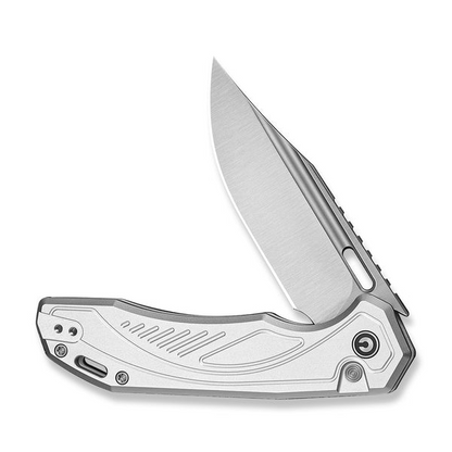 CIVIVI Knives™ Zelthara Button Lock C25076-3 Silver Anodized Aluminum 14C28N Stainless Steel Pocket Knife
