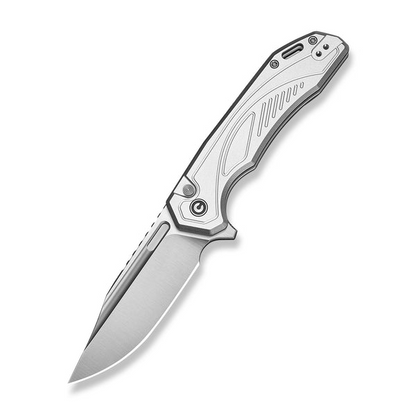 CIVIVI Knives™ Zelthara Button Lock C25076-3 Silver Anodized Aluminum 14C28N Stainless Steel Pocket Knife
