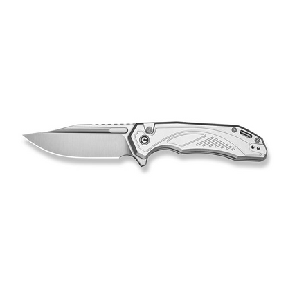 CIVIVI Knives™ Zelthara Button Lock C25076-3 Silver Anodized Aluminum 14C28N Stainless Steel Pocket Knife