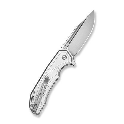 CIVIVI Knives™ Zelthara Button Lock C25076-3 Silver Anodized Aluminum 14C28N Stainless Steel Pocket Knife