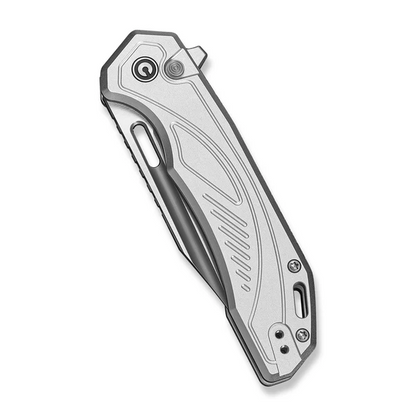 CIVIVI Knives™ Zelthara Button Lock C25076-3 Silver Anodized Aluminum 14C28N Stainless Steel Pocket Knife