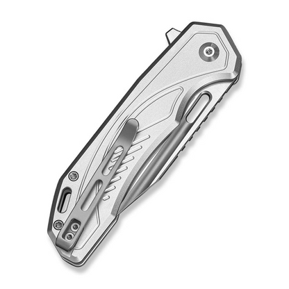 CIVIVI Knives™ Zelthara Button Lock C25076-3 Silver Anodized Aluminum 14C28N Stainless Steel Pocket Knife