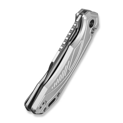 CIVIVI Knives™ Zelthara Button Lock C25076-3 Silver Anodized Aluminum 14C28N Stainless Steel Pocket Knife