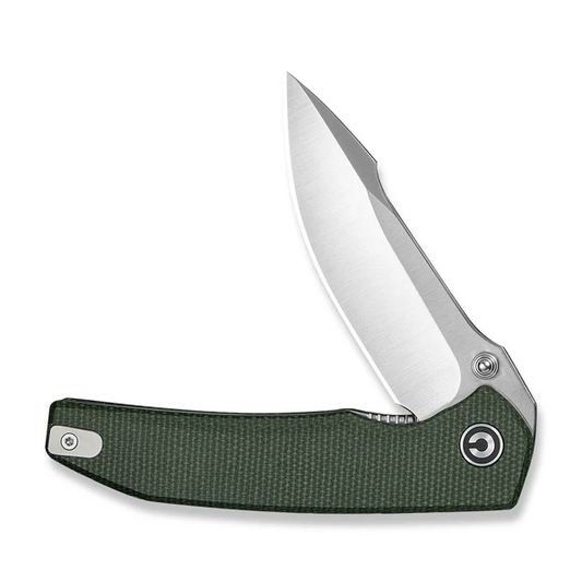 CIVIVI Knives™ Ryson-E Liner Lock C25097-3 Dark Green Canvas Micarta 14C28N Stainless Steel Pocket Knife