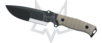 Fox Knives™ Sherpa Fixed Blade FX-610 OD Green Canvas Micarta D2 Semi-Stainless Steel Knife