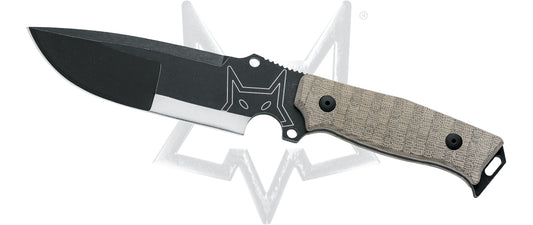 Fox Knives™ Sherpa Fixed Blade FX-610 OD Green Canvas Micarta D2 Semi-Stainless Steel Knife
