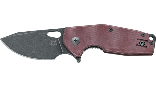 Fox Knives™ Suru Liner Lock FX-526LI-MBU Burgundy Canvas Micarta M398 Stainless Steel Pocket Knife