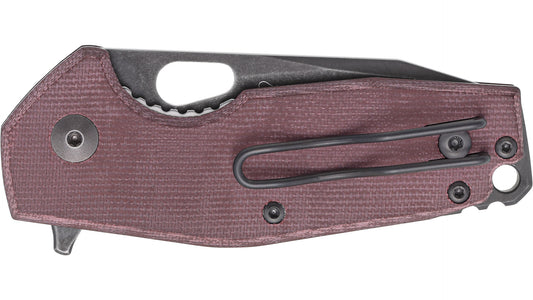 Fox Knives™ Suru Liner Lock FX-526LI-MBU Burgundy Canvas Micarta M398 Stainless Steel Pocket Knife