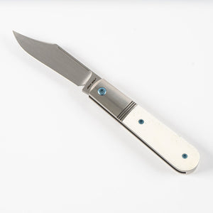 Jack Wolf Knives™ Big Bro Barlow BIGBR-02-SM-WHT-BNE Smooth White Bone S90V Stainless Steel Pocket Knife