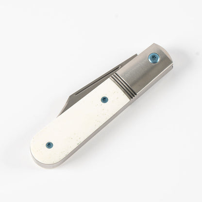 Jack Wolf Knives™ Big Bro Barlow BIGBR-02-SM-WHT-BNE Smooth White Bone S90V Stainless Steel Pocket Knife