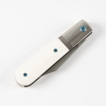 Jack Wolf Knives™ Big Bro Barlow BIGBR-02-SM-WHT-BNE Smooth White Bone S90V Stainless Steel Pocket Knife