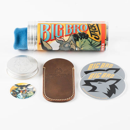 Jack Wolf Knives™ Big Bro Barlow BIGBR-02-SM-WHT-BNE Smooth White Bone S90V Stainless Steel Pocket Knife