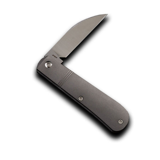Jack Wolf Knives™ Swayback Jack LAIDB-02-TI-SMTH Gray Titanium S90V Stainless Steel Pocket Knife