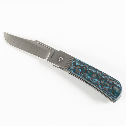 Jack Wolf Knives™ The Benny Frame Lock THEBE-01-FC-ARCTIC Arctic Storm Fat Carbon S90V Stainless Steel Pocket Knife