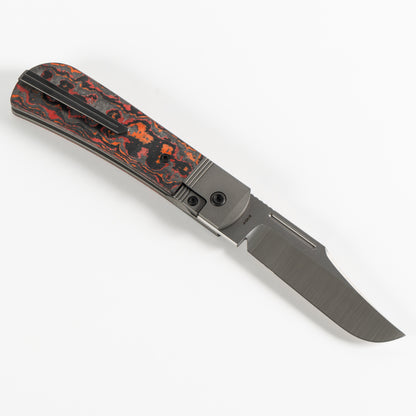 Jack Wolf Knives™ The Benny Frame Lock THEBE-01-FC-MARS Mars Valley Fat Carbon S90V Stainless Steel Pocket Knife