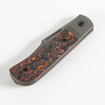 Jack Wolf Knives™ The Benny Frame Lock THEBE-01-FC-MARS Mars Valley Fat Carbon S90V Stainless Steel Pocket Knife