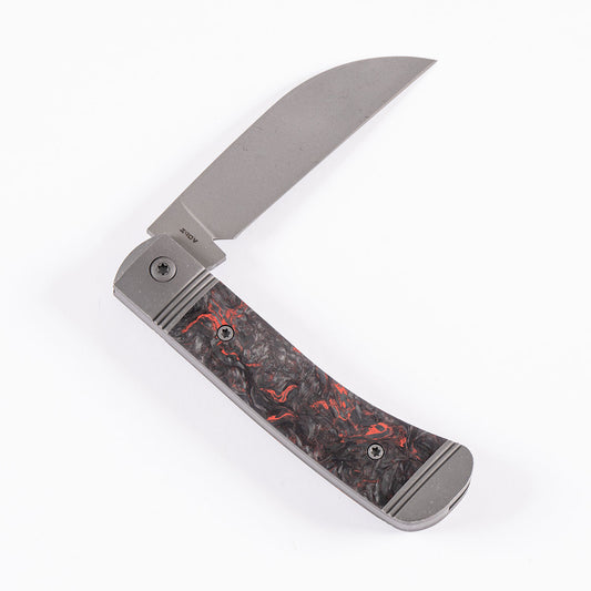 Jack Wolf Knives™ Venom Jack Trapper VENOM-02-FC-DM-RED Red Dark Matter Fat Carbon Fiber S90V Stainless Steel Pocket Knife