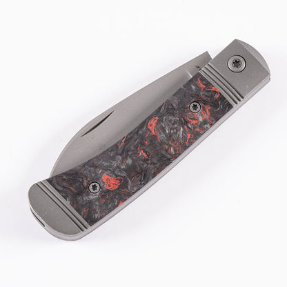 Jack Wolf Knives™ Venom Jack Trapper VENOM-02-FC-DM-RED Red Dark Matter Fat Carbon Fiber S90V Stainless Steel Pocket Knife