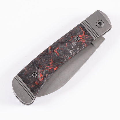 Jack Wolf Knives™ Venom Jack Trapper VENOM-02-FC-DM-RED Red Dark Matter Fat Carbon Fiber S90V Stainless Steel Pocket Knife