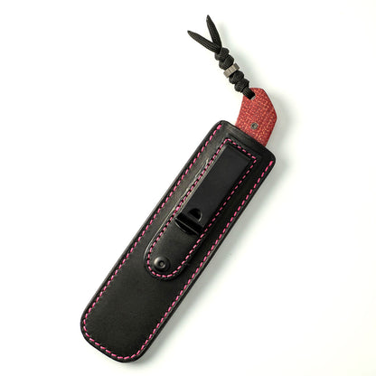 Jack Wolf Knives™ Bordertown Bowie Fixed Blade BORDE-01-VIB-JUT-BDX Vibe Bordeaux Jute Micarta S90V Stainless Steel Knife