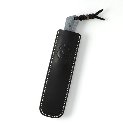Jack Wolf Knives™ Collusion Fixed Blade COLLU-01-BLU-LIN-MIC Blue Linen Micarta S90V Stainless Steel Knife