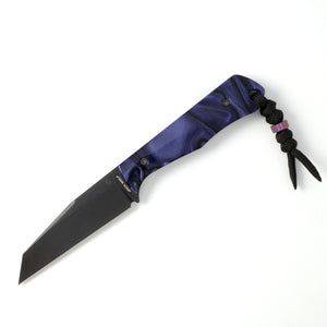 Jack Wolf Knives™ Collusion Fixed Blade COLLU-01-KIR-PUR-WAV Purple Wave Kirinite S90V Stainless Steel Knife