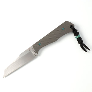 Jack Wolf Knives™ Collusion Fixed Blade COLLU-01-TI-STRIPE 6AL4V Titanium S90V Stainless Steel Knife